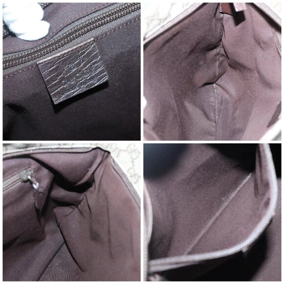 GUCCI GG Supreme Shoulder Bag PVC Leather Beige Silver 141198 Auth 141944 - Picture 15 of 16